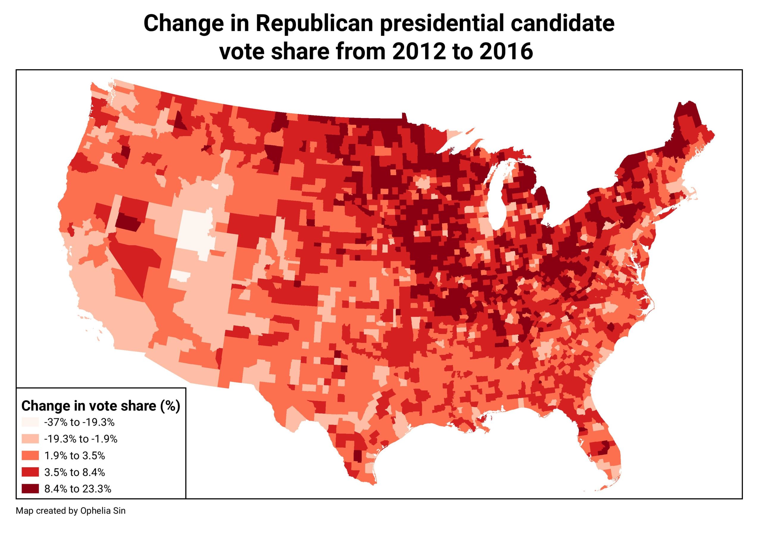 Change in Vote Share Map